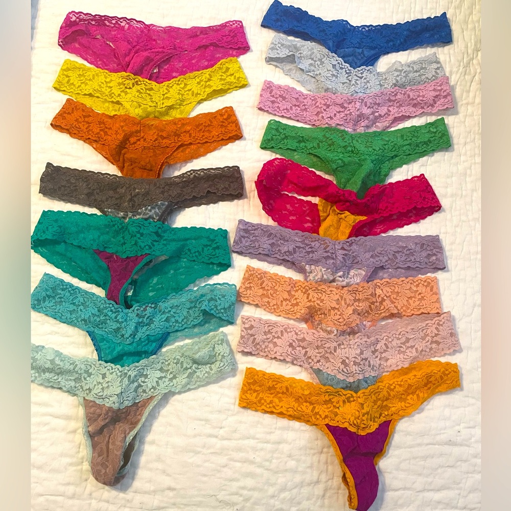 Huge lot (16 pairs!) Hanky Panky low rise thongs